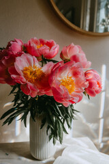 bouquet of flowers pink peonies 