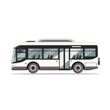 Clean and Minimalistic Flat Design Bus Icon with Gradient Background for Transportation Concepts