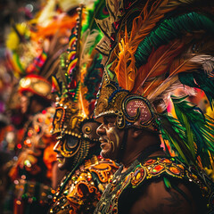 Carnival Celebrations with Colorful Costumes in Rio de Janeiro