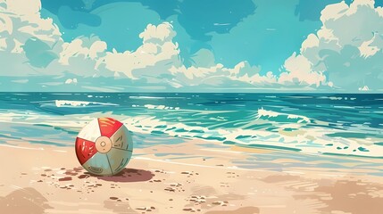 Obraz premium a postcard for a beach holiday, an advertising brochure of a seaside resort, summer, sun, sea, ocean