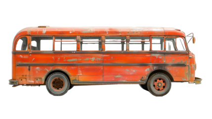 Old bus isolated on transparent background