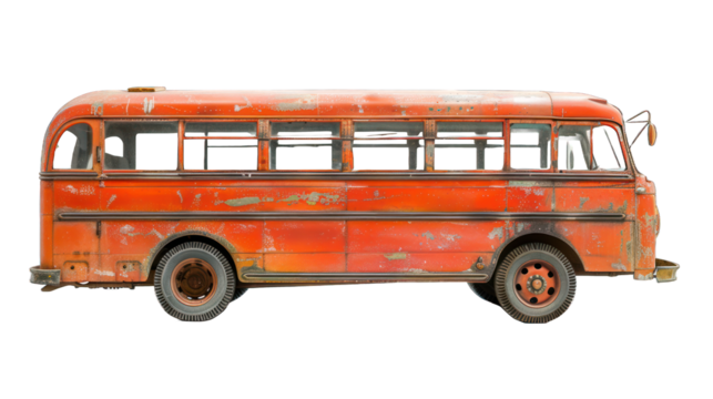 Old bus isolated on transparent background