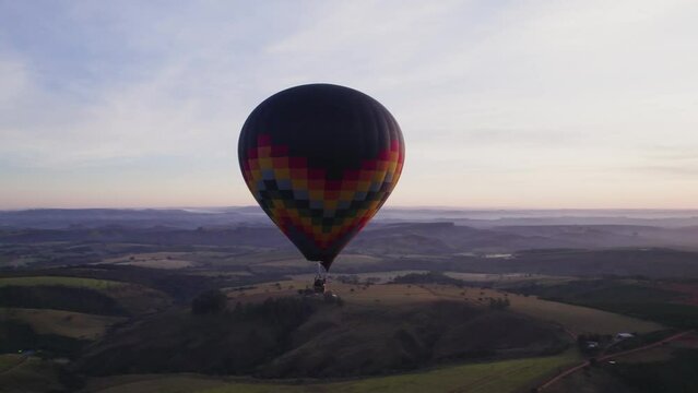 Balloonist flying in Serra da Canastra National Park