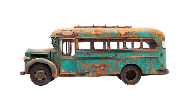 Old bus isolated on transparent background