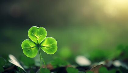 Fototapeta na wymiar Shamrock background. Irish three-leaf clover. St. Patrick's Day. Irish National Day. AI generated