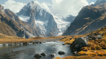 beautiful mountainous landscapes, Peruvian landscapes generative ai - obrazy, fototapety, plakaty