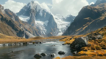 Foto op Canvas beautiful mountainous landscapes, Peruvian landscapes generative ai © Kelly