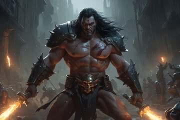 Nordic barbarian character made by ai generator