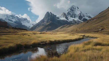 beautiful mountainous landscapes, Peruvian landscapes generative ai