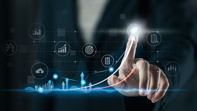 Project management Time Planning business concept. Business process management, automated workflow, gears, businessman. quality control, and long-term business assessment tracking..	