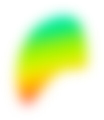 Abstract colorful gradient transparent blur. Green yellow red gradient blob shape design element