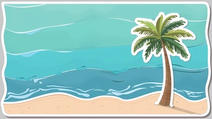 Fototapeta na wymiar a postcard for a beach holiday, an advertising brochure of a seaside resort, summer, sun, sea, ocean