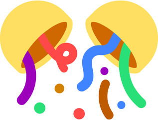 cute confetti ball vector icon, simple confetti ball vector icon, minimalist confetti ball vector icon, confetti ball vector icon, confetti ball icon