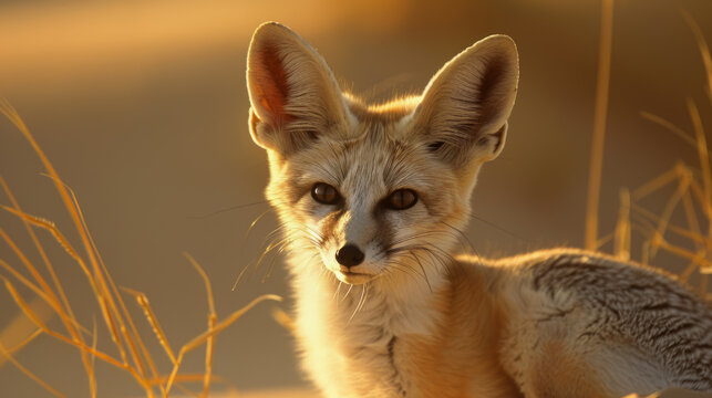 Fennec fox in the desert