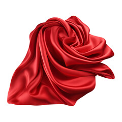 Magnificent  Red Satin Kwa isolated on white background - obrazy, fototapety, plakaty