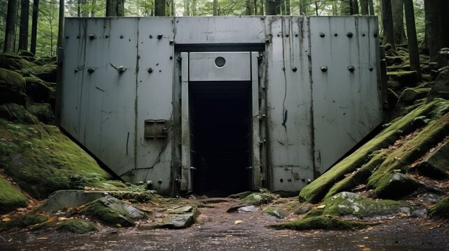 Solid Steel Bunker Door - Access to an abandoned bunker.


