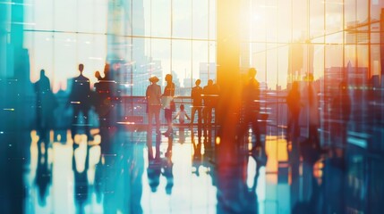 Busy office with many workers 