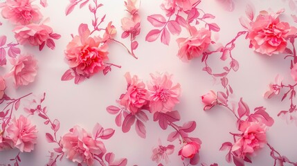 Obraz premium SEAMLESS pattern of pink peony blossoms