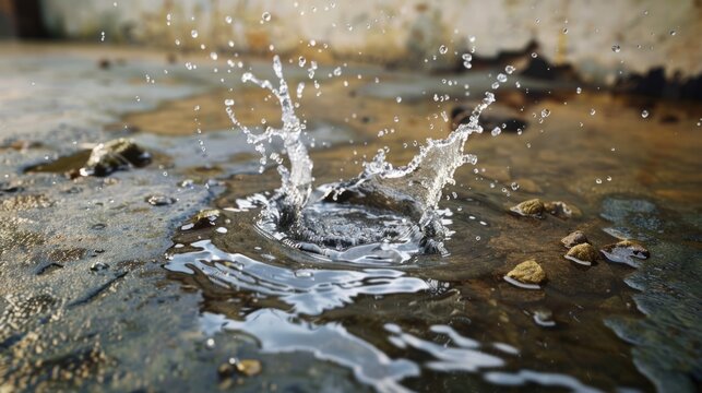 water splashing over a crack generative ai