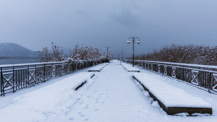 winter road in the snow