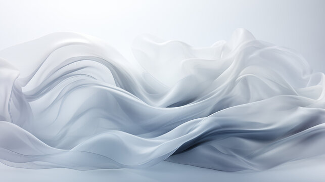 White graphic background with gray wave lines
