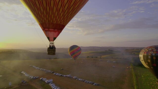 Balloonist flying in Serra da Canastra National Park