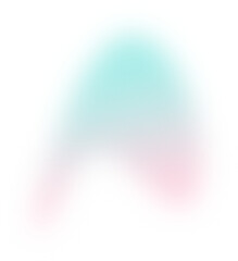 Abstract gradient transparent blur. Pink and Turquoise Gradient blob shape design element