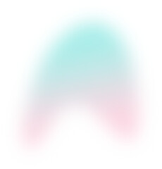 Abstract gradient transparent blur. Pink and Turquoise Gradient blob shape design element