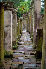 Fototapeta na wymiar Asile of one of the temples of Angkor Thom Complex, in Siem Reap, Cambodia