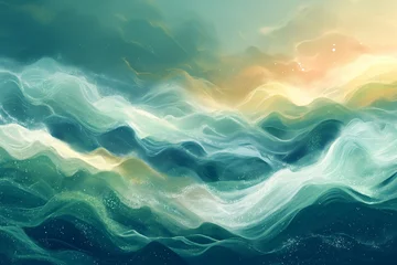Fotobehang Abstract wave background using soft lines and subtle color gradients © Тамара Печеная