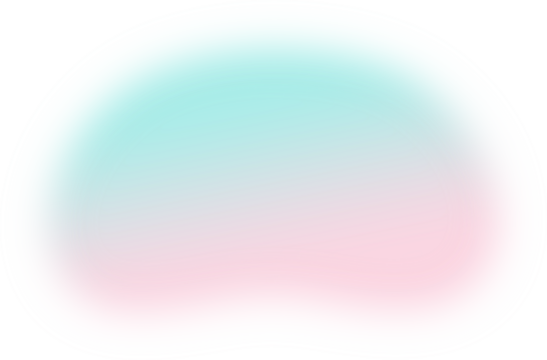 Abstract gradient transparent blur. Pink and Turquoise Gradient blob shape design element