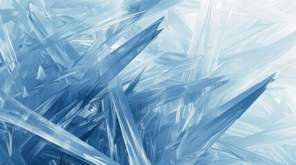 Abstract Icy Background with Blues and Whites Showing Fractal Crystalline Sharp Angles