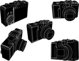 Vector sketch illustration of dslr camera design for photography hobby - obrazy, fototapety, plakaty