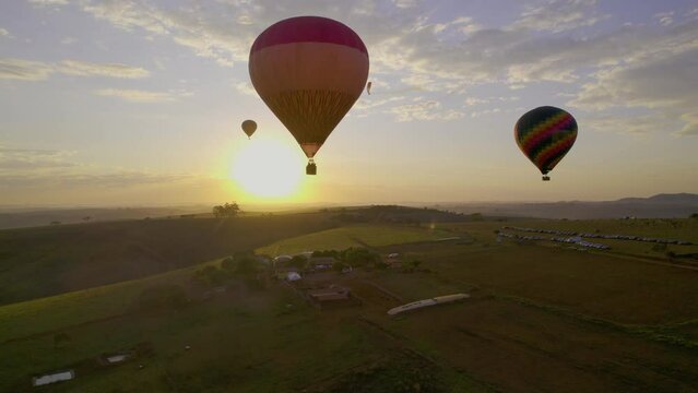 Balloonist flying in Serra da Canastra National Park