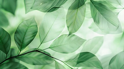 Green leaves background. Natural transparent green leaves plants using as spring background cover page environment ecology or greenery wallpaper
