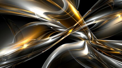 Superhero Woozie Abstract Background with High Contrast in a Metallic Dynamic Flowing Design
