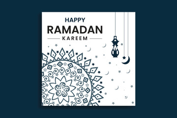 ramadan kareem islamic greeting card background vector illustration