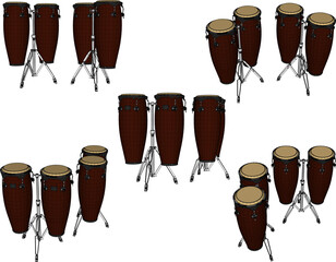 vector sketch illustration of the design of a drum musical instrument for a dangdut concert performance © nur