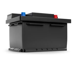Automotive car battery isolated on transparent background in 3d render