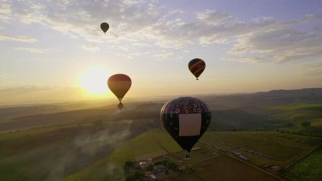 Balloonist flying in Serra da Canastra National Park