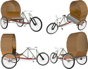 Vector sketch illustration of traditional vintage ethnic vehicle transportation design © nur