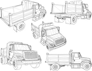 Vector sketch illustration of truck vehicle design for transporting construction materials © nur