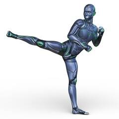 男性サイボーグ　3DCGレンダリング