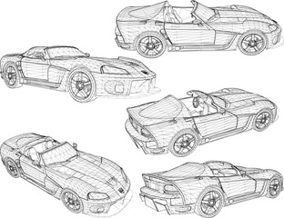 Vector sketch illustration of turbo racing sports car design with futuristic design © nur