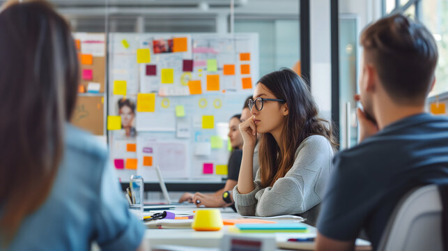 A team is seated in the office, engaged in a planning or brainstorming session, transitioning towards the implementation of ideas