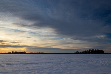 Dramatic Sky over Frozen Lake