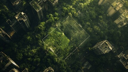 soccer terrain seen from above