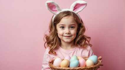 Fototapeta na wymiar little girl with easter bunny