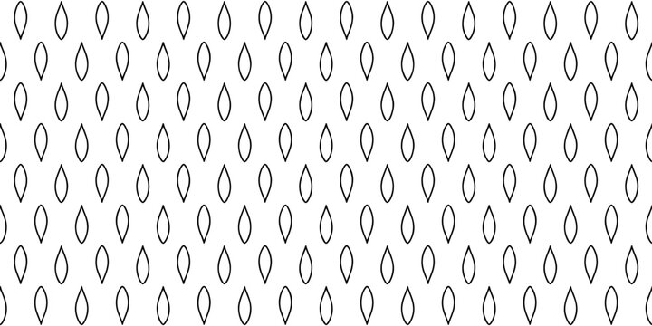Hollow drops seamless pattern. Empty drops Minimalist seamless vector background. For print on fabric or paper. Vector illustration, flat design. Black and white seamless pattern.