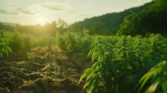 growing cannabis on a plantation photo taken 